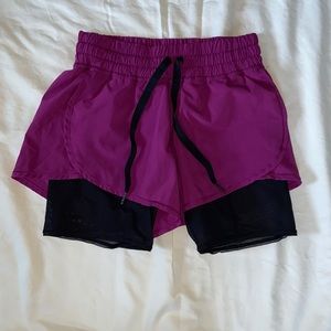 Purple Lululemon workout shorts